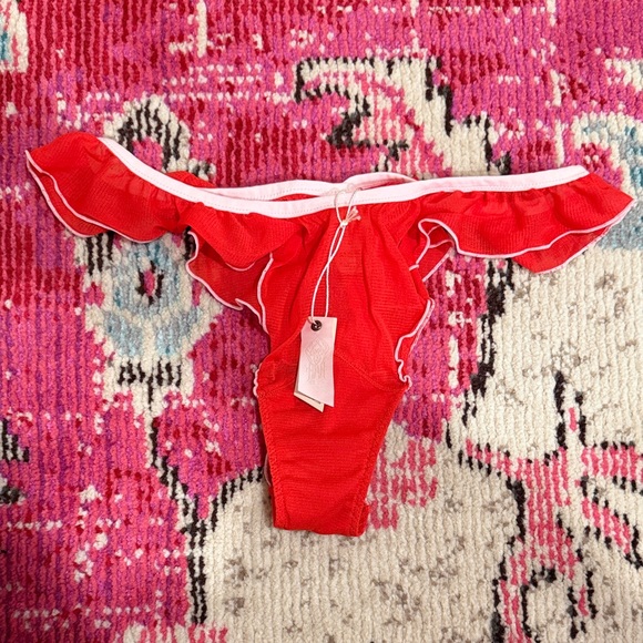Red Ruffle Bikini Panty - Women's Intimates - Picture 3 of 8